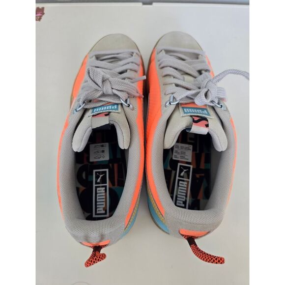 PUMA Suede Classic Gum Sole Sneakers | Neon Orange/Blue | Men’s 9.5 New No Box - Picture 7 of 8